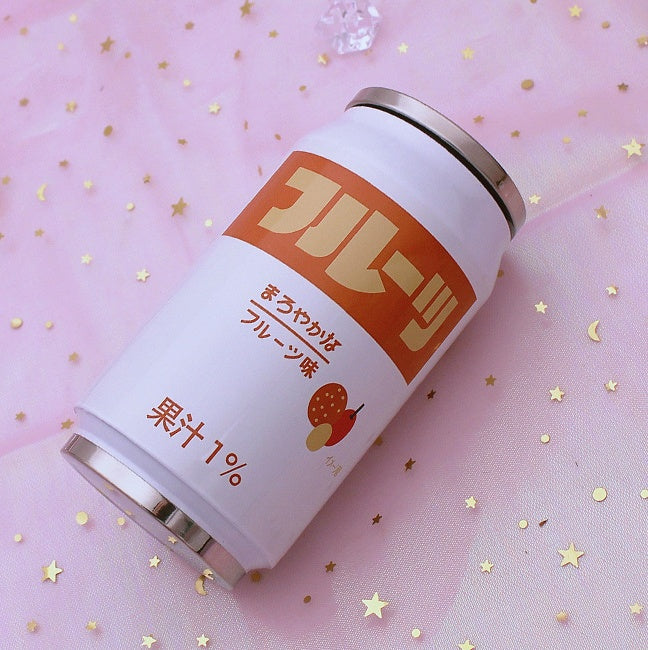 Creative Stainless Steel Japan Juice Candy Color Drink Cans Thermos Portable Unisex Students Personality Trendy Straw Cup