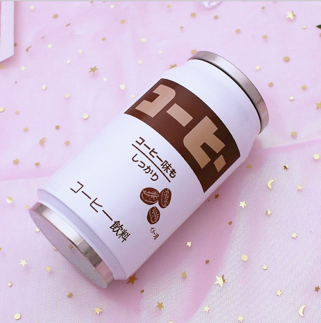 Creative Stainless Steel Japan Juice Candy Color Drink Cans Thermos Portable Unisex Students Personality Trendy Straw Cup