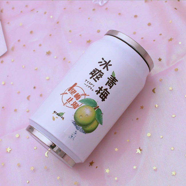 Creative Stainless Steel Japan Juice Candy Color Drink Cans Thermos Portable Unisex Students Personality Trendy Straw Cup