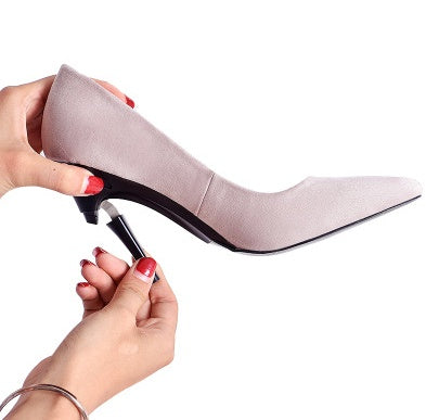 Women's Folding Sexy Pointed Toe High Heel portable retractable female shoes for party driving variable heel 3.5-8.5cm fashion Stilettos,Black