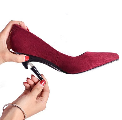 Women's Folding Sexy Pointed Toe High Heel portable retractable female shoes for party driving variable heel 3.5-8.5cm fashion Stilettos,Black