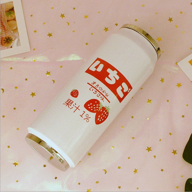 Creative Stainless Steel Japan Juice Candy Color Drink Cans Thermos Portable Unisex Students Personality Trendy Straw Cup