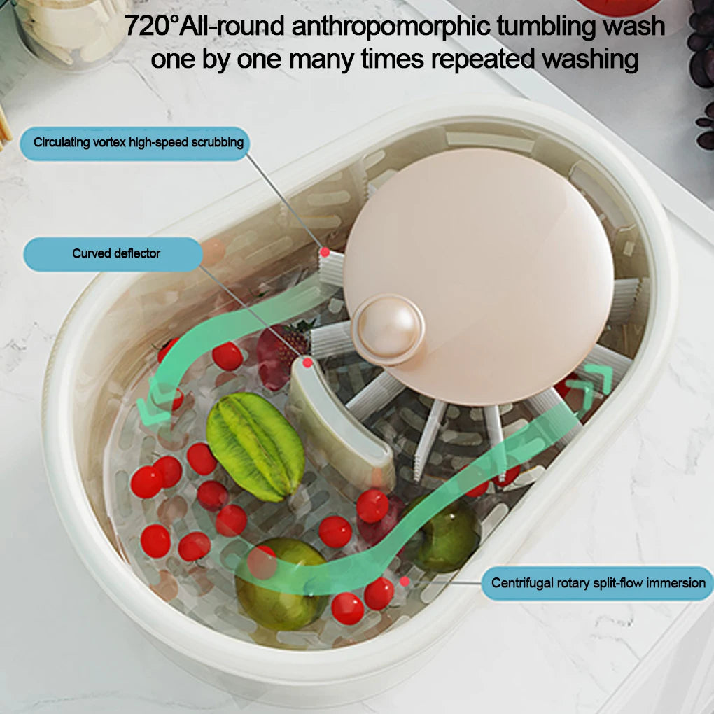 Household Vegetable Fruits Cleaner Sets Manual Water Salad Spinner Fruit Drain Basket Dryer Hand Crank Kitchen Household Gadget