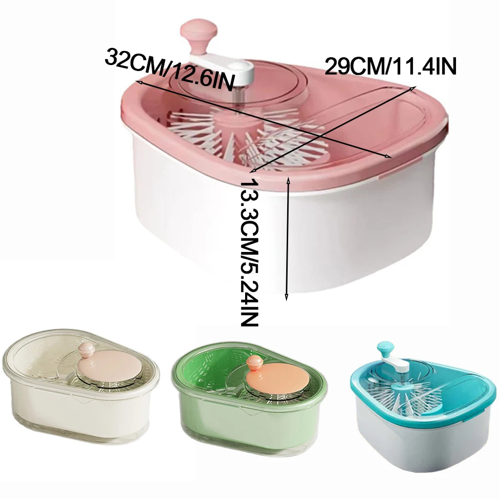 Household Vegetable Fruits Cleaner Sets Manual Water Salad Spinner Fruit Drain Basket Dryer Hand Crank Kitchen Household Gadget