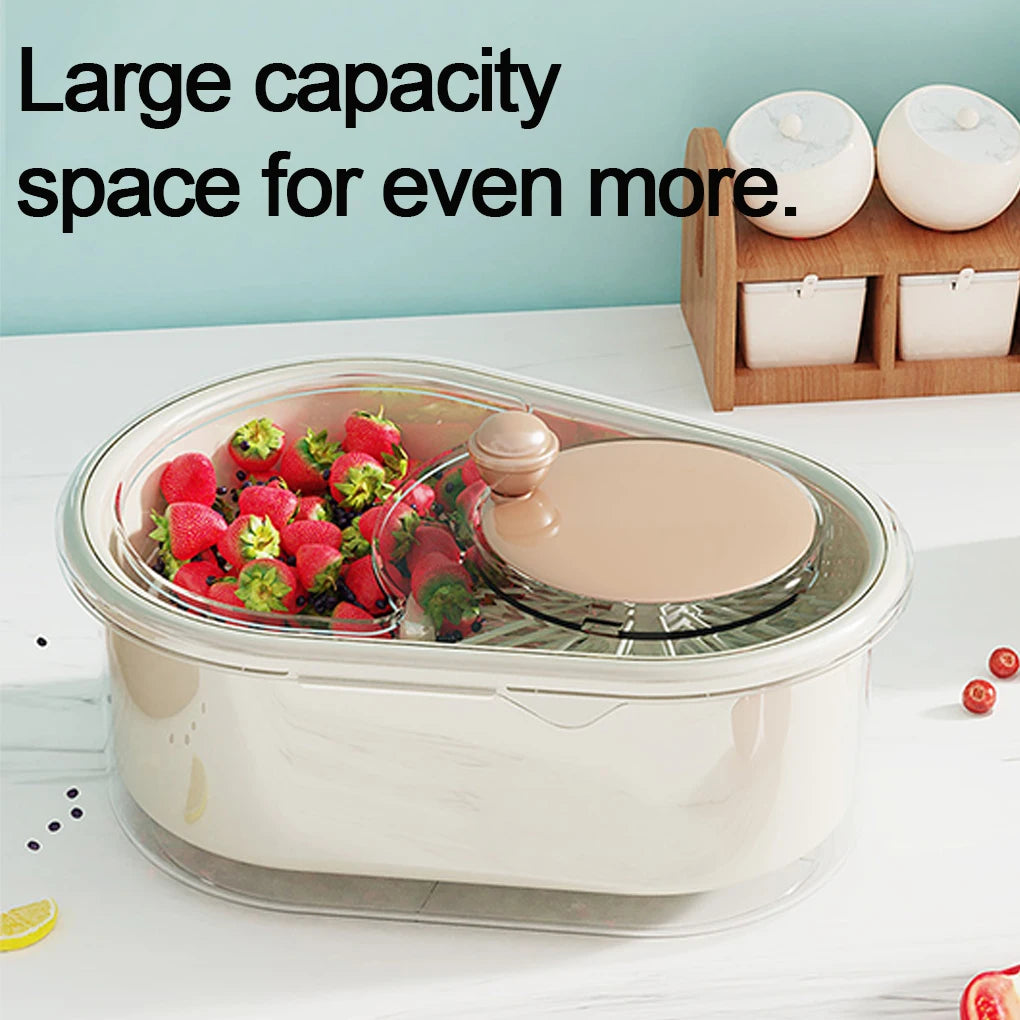Household Vegetable Fruits Cleaner Sets Manual Water Salad Spinner Fruit Drain Basket Dryer Hand Crank Kitchen Household Gadget