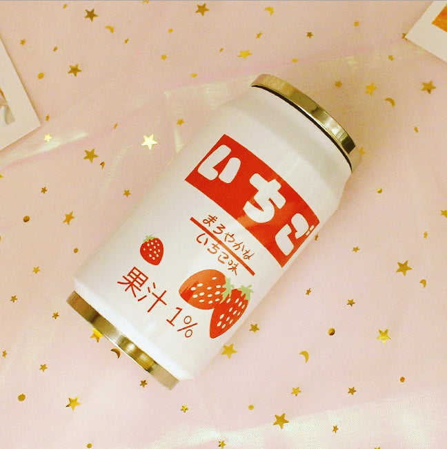 Creative Stainless Steel Japan Juice Candy Color Drink Cans Thermos Portable Unisex Students Personality Trendy Straw Cup