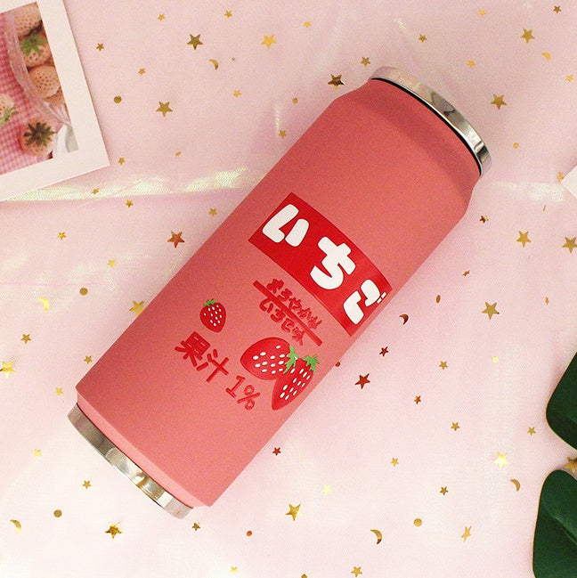 Creative Stainless Steel Japan Juice Candy Color Drink Cans Thermos Portable Unisex Students Personality Trendy Straw Cup