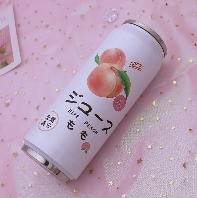Creative Stainless Steel Japan Juice Candy Color Drink Cans Thermos Portable Unisex Students Personality Trendy Straw Cup