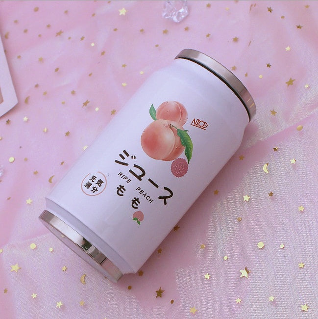 Creative Stainless Steel Japan Juice Candy Color Drink Cans Thermos Portable Unisex Students Personality Trendy Straw Cup