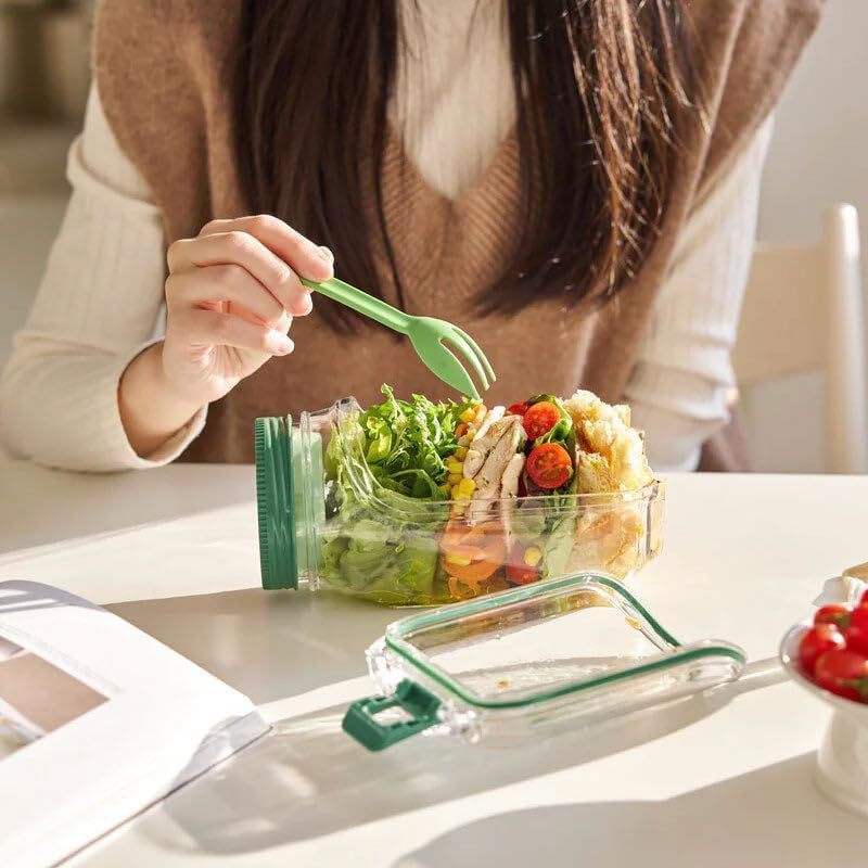 Creative Plastic Salad Storage Tank Portable Storage Bowl