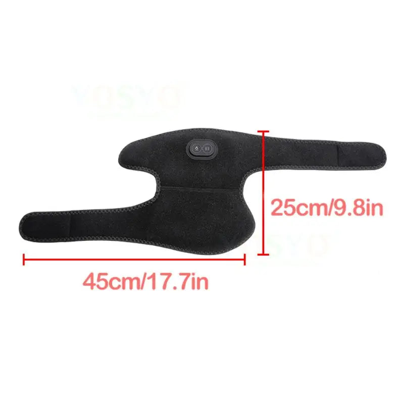 Electric Shoulder Brace Heated Knee Massager Vibration Massage Black Support Strap with Adjustable Three Levels of Heating